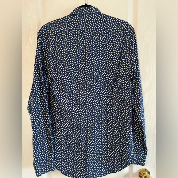 Zara Blue Floral Dress Shirt - Picture 3 of 3